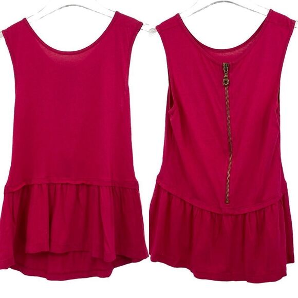 Zara Zipper Back Peplum Top, Size M - Picture 3 of 7